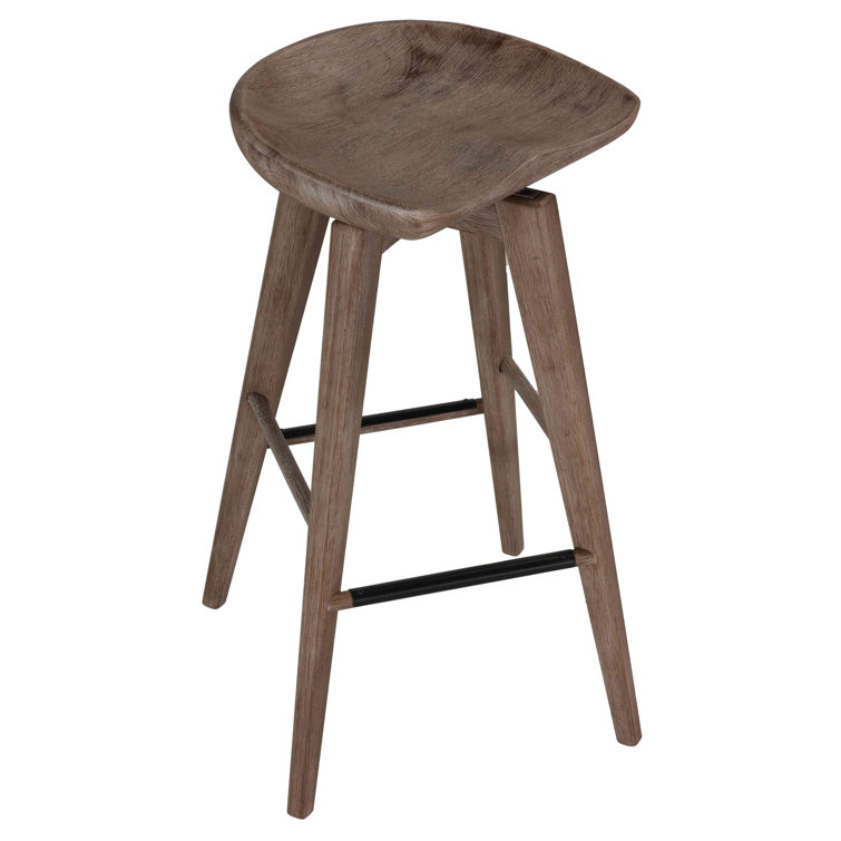 Saunderstown Swivel Solid Wood Counter Stool